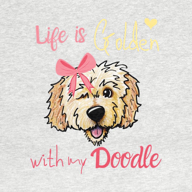Goldendoodle with Bow by meganelaine092